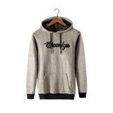 Terapi Men Erkek Bej Kapüşonlu Kanguru Cepli Nakışlı Örme Sweatshirt