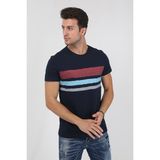 Terapi Men Erkek Bisiklet Yaka Baskılı T-Shirt 20Y-3400655-2 Lacivert