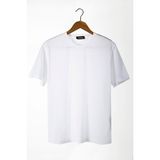 Terapi Men Erkek Bisiklet Yaka Oversize Rahat Kalıp Basic T-Shirt 22Y-3400761-1 Beyaz - XL