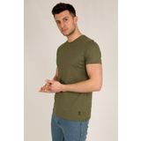 Terapi Men Erkek Haki Slim Fit Bisiklet Yaka Basic T-Shirt