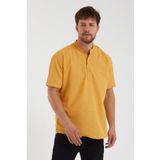Terapi Men Erkek Hardal Hakim Yaka Yarım Patlı Ekoseli Kısa Kollu Slim Fit Gömlek 21y-4300602-1