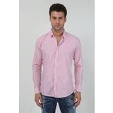 Terapi Men Erkek Kalın Dik Çizgili Uzun Kollu Slim Fit Gömlek 21y-4300599 Kırmızı