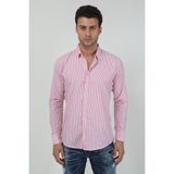 Terapi Men Erkek Kalın Dik Çizgili Uzun Kollu Slim Fit Gömlek Sg-U 21Y-4300599 - XS - Kırmızı