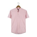 Terapi Men Erkek Kırmızı Hakim Yaka Yarım Patlı Ekoseli Kısa Kollu Slim Fit Gömlek