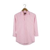 Terapi Men Erkek Kırmızı Kalın Dik Çizgili Uzun Kollu Slim Fit Gömlek