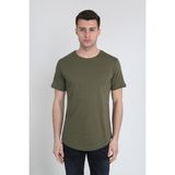 Terapi Men Erkek Kısa Kollu Oval Kesim Basic T-Shirt 21K-3400741-01 Haki - XL
