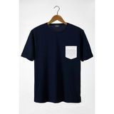 Terapi Men Erkek Lacivert Bisiklet Yaka Cepli Oversize T-Shirt 22Y-3400762-11 - 2XL