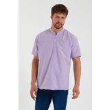 Terapi Men Erkek Mor Hakim Yaka Yarım Patlı Ekoseli Kısa Kollu Slim Fit Gömlek 21y-4300602-1