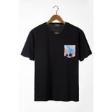 Terapi Men Erkek Siyah Bisiklet Yaka Cepli Oversize T-Shirt 22Y-3400762-33