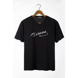Terapi Men Erkek Siyah Önü Atatürk Imza Baskılı Bisiklet Yaka Oversize T-Shirt 22Y-3400762-55