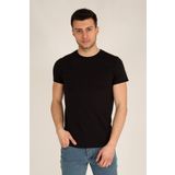 Terapi Men Erkek Siyah Slim Fit Bisiklet Yaka Basic T-Shirt
