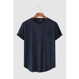Terapi Men Erkek Yuvarlak Yaka Oval Kesim Cepli Basic T-Shirt Lacivert
