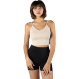 Terapi Men Kadın Krem Ip Askılı Fitted/vücuda Oturan Fitilli Örme Crop Top Bluz 23K-TRP-CRP05