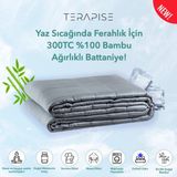 Terapise % 100 Bambu Ağırlıklı Yorgan / Battaniye, 5 Kg Tek Kişilik, 300 TC, Gri, 155x215 cm - 0315 Gri - 155 x 215 cm