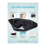 Terapise 3D Pro Uyku Bandı Uyku Göz Bandı Uyku Gözlüğü, Işığı %100 Engeller, Göze Baskı Yapmaz