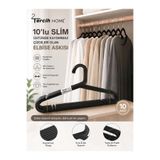 Tercih Home 10 Adet - Slim Siyah Elbise, Fular, Gömlek, Tişört Askısı Kırılmaz Askı Pantolon Etek Basic Askı Siyah Esnek