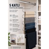 Tercih Home 5 Katlı Metal Pantolon Askısı Eşarp Askısı Dolap Elbise Askısı Giysi Fular Havlu Kravat Düzenleyici