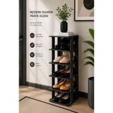 Tercih Home Lüx Fonksiyonel Çok Amaçlı Düzenleyici Raf Yeni Model Modern 5 Katlı Ayakkabılık Portatif Ayakkabı Standı 5 Katlı