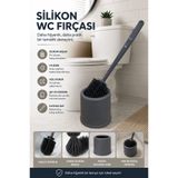 Tercih Home Silikon Wc Tuvalet Banyo Fırçası Klozet Fırçası Siyah Yuvarlak Silikon Uçlu Tuvalet Fırçası Seti Klozet Temizleme Fırçası