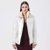 Tergan Bej Deri-Tekstil Kadın Deri Mont - K23KDM320414-Q8H - Bej_Q8H - 3XL