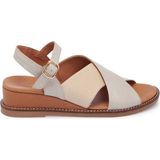 Tergan Bej Hakiki Deri Kadın Sandalet - K25Y1SN68056-A25 - Bej_A25