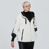 Tergan Beyaz Tekstil-Kürk Kadın Kürk Mont - K22KKM320314-T1N - Beyaz_T1N - 4XL