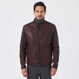 Tergan Bordo Deri Erkek Deri Mont - E23KDM310506-R4X - XL - Bordo_R4X