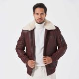 Tergan E23KDM310496-R4W Kahve Kürklü Erkek Deri Mont