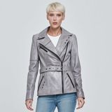 Tergan Gri Hakiki Deri Kadın Hakiki Deri Ceket - K22KDM320298-T1L - Gri_T1L