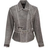 Tergan Gri Hakiki Deri Kadın Hakiki Deri Mont - K24KDM320458-Q3T - Gri_Q3T - L