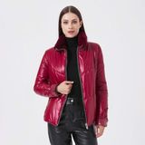 Tergan Kırmızı Deri Tekstil Kadın Deri Mont - K23KDM320414-U1G - Kırmızı_U1G - XL