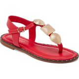 Tergan Kırmızı Hakiki Deri Kadın Sandalet - K25Y1SN67781-A30 - Kırmızı_A30