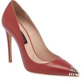 Tergan Kırmızı Hakiki Deri Kadın Stiletto - K24I1AY67390-R34 - Kırmızı_R34