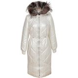 Tergan Krem Tekstil-Kürk Kadın Deri Mont - K23IKM320366-H2W - Krem_H2W - 2XL