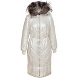 Tergan Krem Tekstil-Kürk Kadın Deri Mont - K23IKM320366-H2W - Krem_H2W - XL