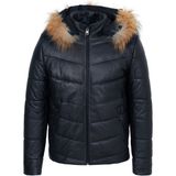 Tergan Lacivert Deri Erkek Deri Mont Orta Kalınlık Uzun Kol Şişme Model - Lacivert_Q3R - 2XL
