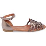 Tergan Platin Hakiki Deri Kadın Sandalet - K25Y1SN67955-O1U - Platin_O1U