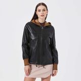 Tergan Siyah Deri-Tekstil Kadın Deri Mont - K23KDM320390-Q3H - Siyah_Q3H - 2XL
