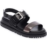 Tergan Siyah Hakiki Deri Kadın Sandalet - K24Y1SN67141-A23 - Siyah_A23