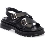 Tergan Siyah Hakiki Deri Kadın Sandalet - K24Y1SN67162-A23 - Siyah_A23