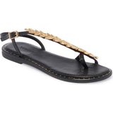 Tergan Siyah Hakiki Deri Kadın Sandalet - K24Y1SN67406-A23 - Siyah_A23