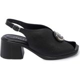 Tergan Siyah Hakiki Deri Kadın Sandalet - K25Y1AY67960-A23 - Siyah_A23