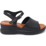 Tergan Siyah Hakiki Deri Kadın Sandalet - K25Y1SN67868-A23 - Siyah_A23