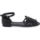 Tergan Siyah Hakiki Deri Kadın Sandalet - K25Y1SN67955-A23 - Siyah_A23