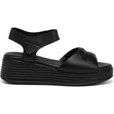 Tergan Siyah Hakiki Deri Kadın Sandalet - K25Y1SN67986-A23 - Siyah_A23