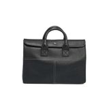 Tergan Siyah Hakiki Deri Unisex Evrak Çantası, 37x27x6 cm