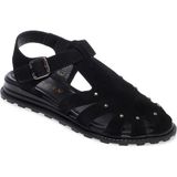 Tergan Siyah Hakiki Süet Deri Kadın Sandalet - K25Y1SN67817-A01 - Siyah_A01