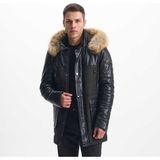 Tergan Siyah Kürk-Deri Erkek Deri Kaban - E23KDM310457-Q3H - Siyah_Q3H - 2XL