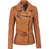 Tergan Taba Hakiki Deri Kadın Hakiki Deri Ceket - K22BDM320299-R51 - 5XL - Taba_R51