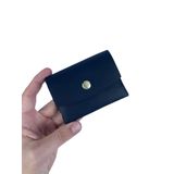 TeriArte Hakiki Deri Kartlık, Gerçek Deri Minimal Unisex Kartlık, Tek Çıtçıtlı Geçmeli Cüzdan